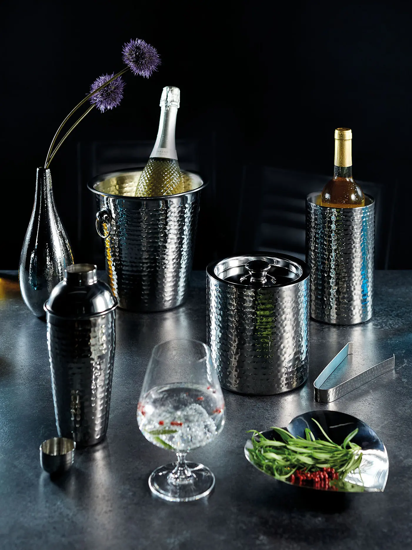KITCHENCRAFT | Eis Eimer mit Zange Edelstahl | 
